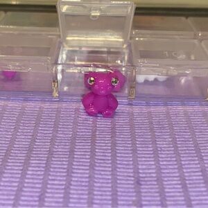 10pcs 3D Nail Charm Purple Teddy Bear w/ Rhinestones - Made For Long - 3XL Nails